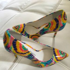 Katy Perry tie-dye art print heels